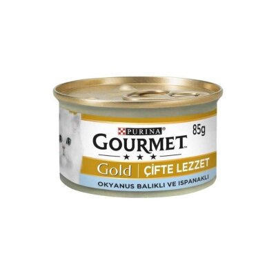 Gourmet Gold Ispanak Soslu Okyanus Balıklı Kedi Konservesi 85 gr