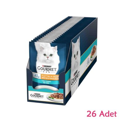 Gourmet Perle Soslu Izgara Ton Balıklı Kedi Konservesi 85 gr x 26 Adet