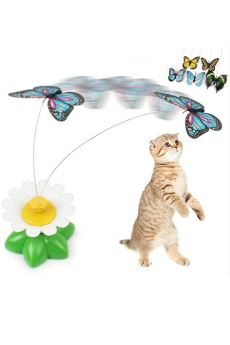 Pilli Dönen Kelebek Hareketli Kedi Oyuncağı