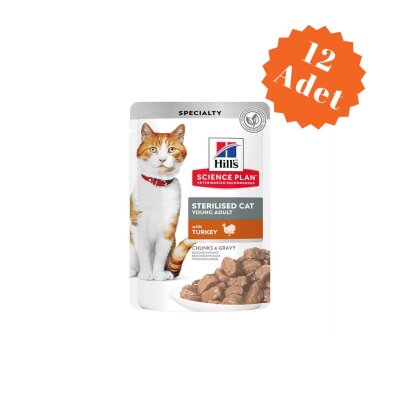 Hill's Science Plan Sosta Hindili Kısır Kedi Yaş Maması 85 gr x 12