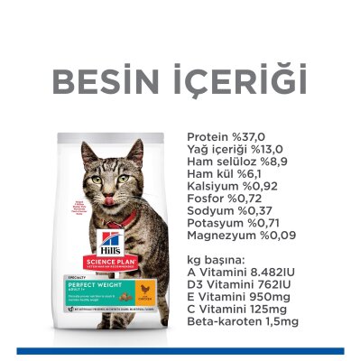 Hill's Science Plan İdeal Kilo Tavuklu Yetişkin Kedi Maması 2,5 kg