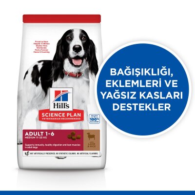 Hill's Science Plan Kuzu-Pirinçli Orta Irk Köpek Maması 2,5 kg