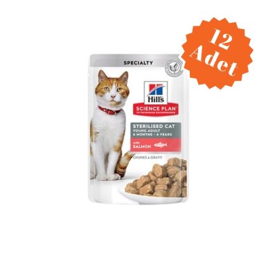Hill's Science Soslu Somonlu Kısırlaştırılmış Kedi Yaş Mama 85 gr x 12