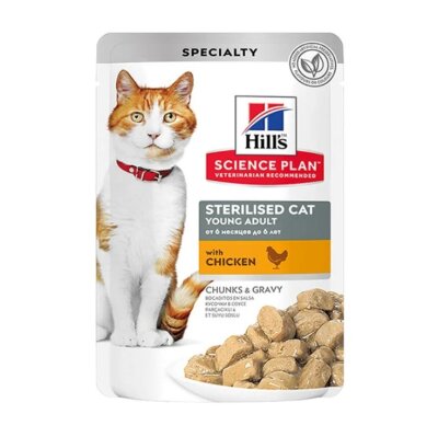 Hill's Science Soslu Tavuklu Kısırlaştırılmış Kedi Yaş Maması 85 gr