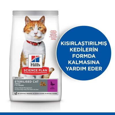 Hill's Science Plan Kısırlaştırılmış Ördekli Kedi Maması 1,5 kg