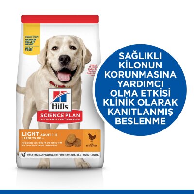 Hill's Science Plan Light Büyük Irk Tavuklu Köpek Maması 14 kg