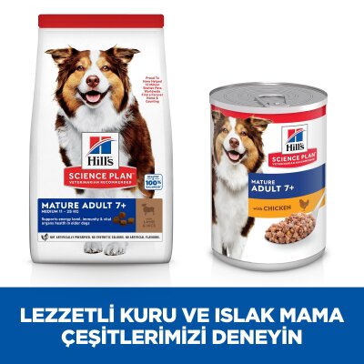Hill's +7 Yaşlı Orta Irk Kuzulu Pirinçli Köpek Maması 12+2 kg