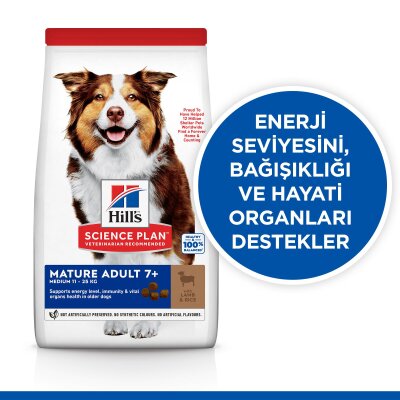 Hill's +7 Yaşlı Orta Irk Kuzulu Pirinçli Köpek Maması 12+2 kg