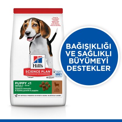 Hill's Science Plan Kuzu-Pirinçli Orta Irk Yavru Köpek Maması 2,5 kg
