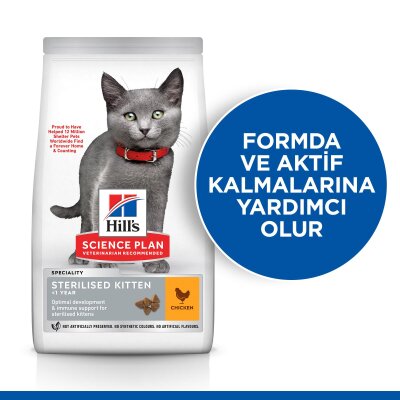 Kısırlaştırılmış Tavuklu Yavru Kedi Kuru Maması 3 kg