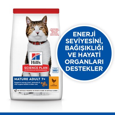 Hill's +7 Yaşlı Tavuklu Kedi Maması 3 kg