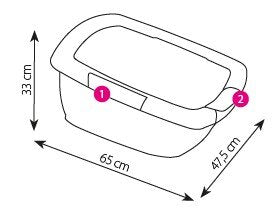 Imac Funny Geniş Açık Kedi Tuvaleti 64x47,5x33 cm Haki
