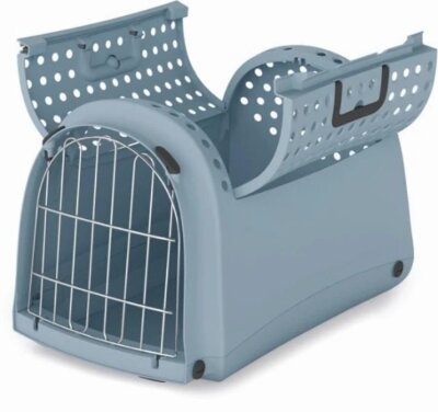 Üstten Açılabilen Kedi Taşıma Kutusu 50x32x34,5 cm (Mavi)