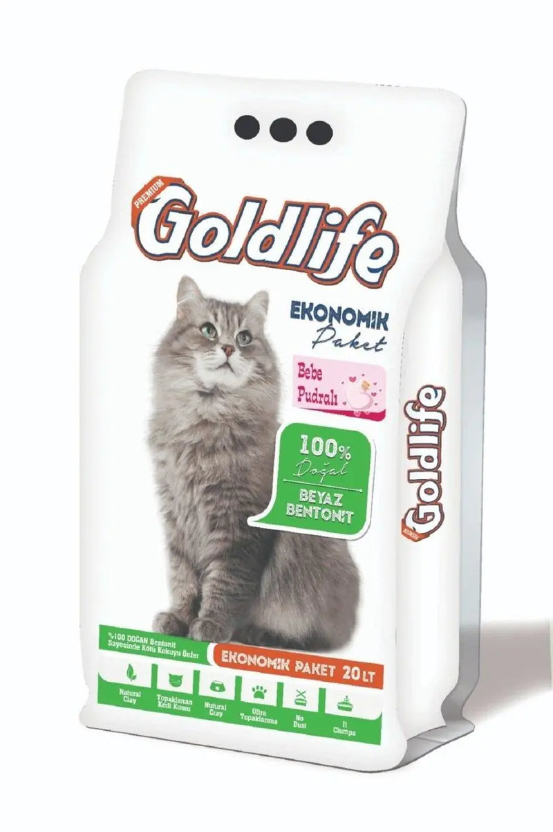 Goldlife Bebe Pudra Kokulu İnce Taneli Kedi Kumu 20 L