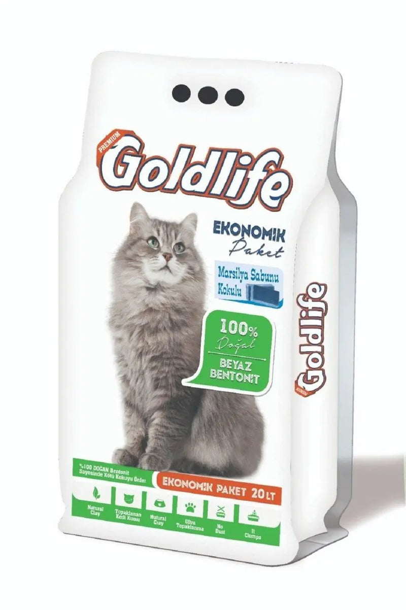Goldlife Marsilya Sabunlu İnce Taneli Kedi Kumu 20 L