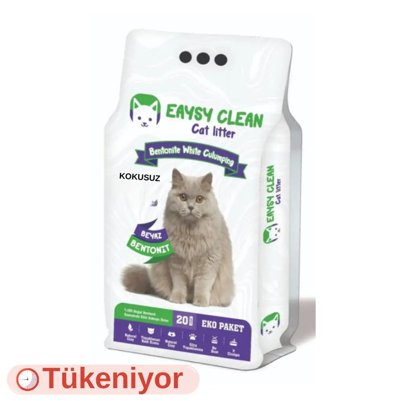 Kokusuz İnce Taneli 20 L Bentonit Kedi Kumu
