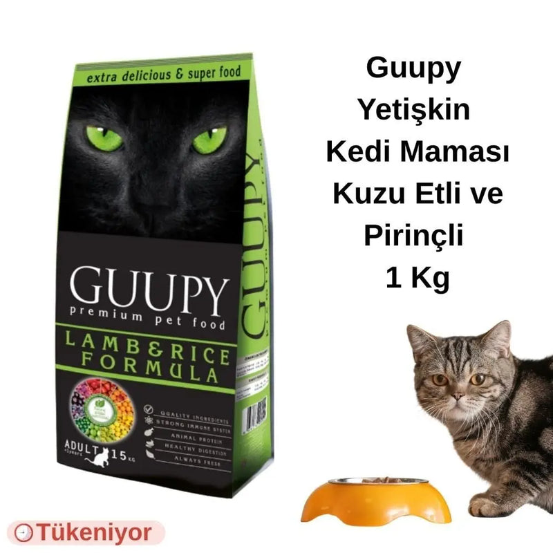 Kuzu Etli Pirinçli 1 kg Yetişkin Kedi Maması