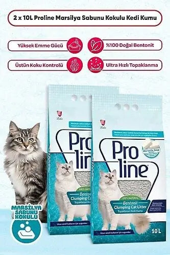 Marsilya Sabun Kokulu Bentonit Kedi Kumu 10 L x 2