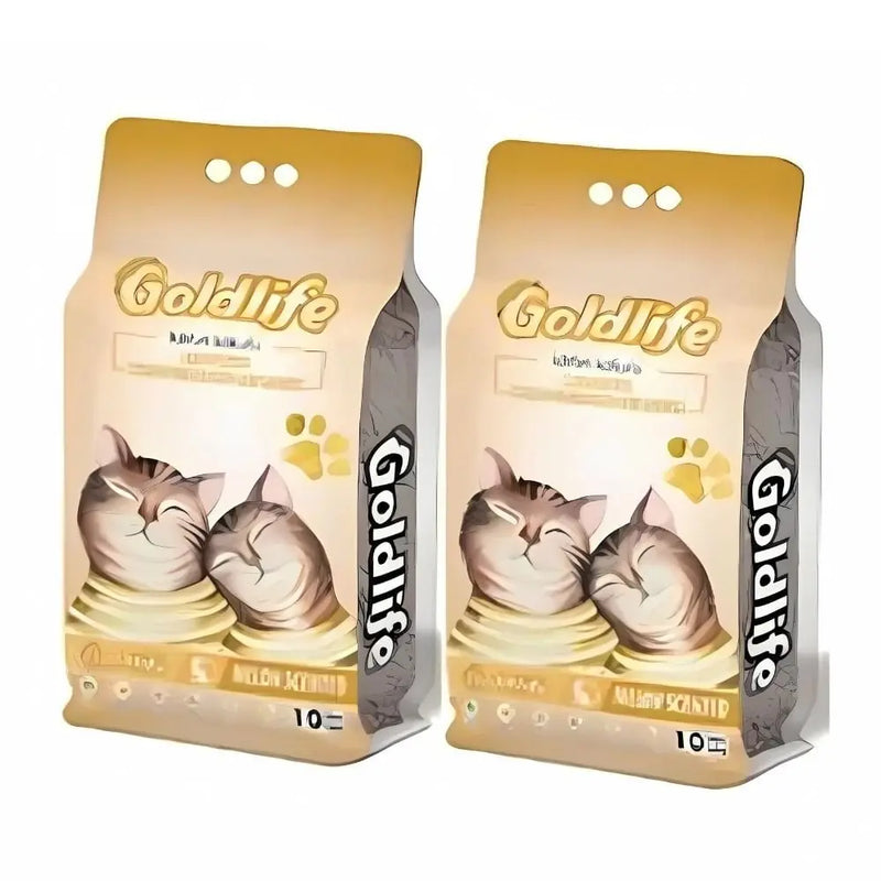 Goldlife Kavun Kokulu Topaklanan İnce Taneli Kedi Kumu 10 L x 2