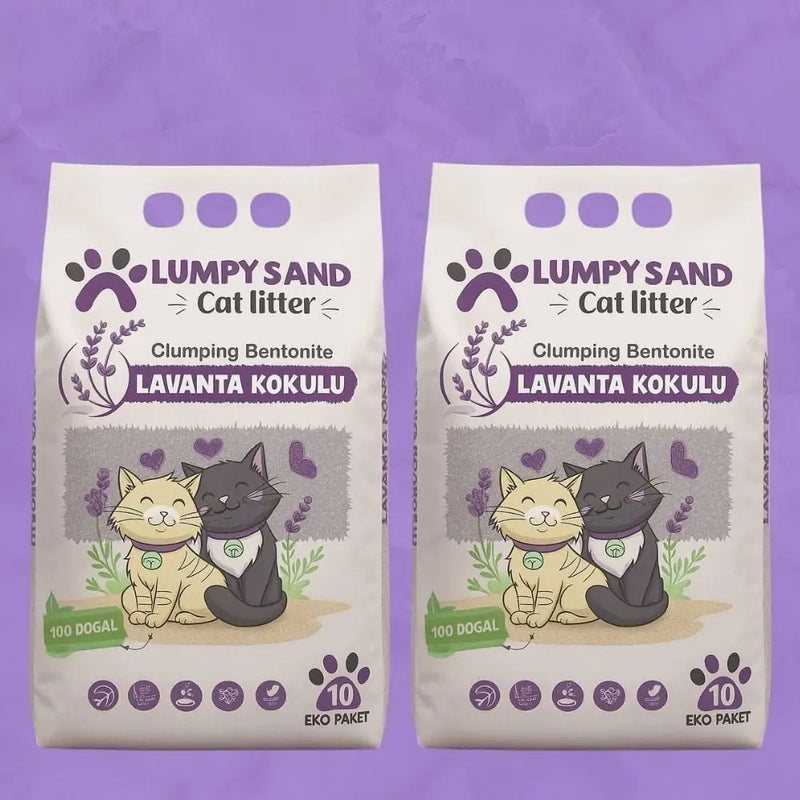 Lavanta Kokulu İnce Taneli Bentonit Kedi Kumu 10 L x 2