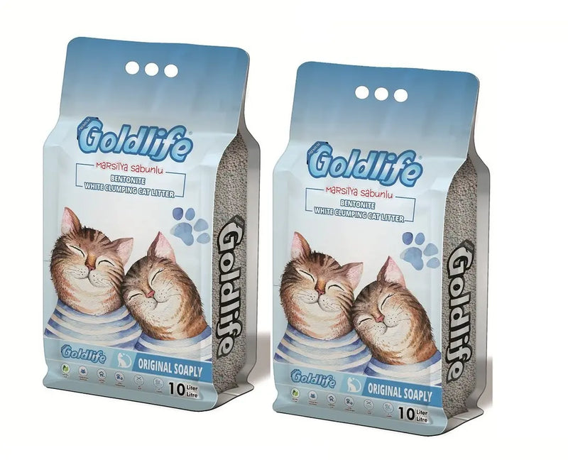 Goldlife Marsilya Sabunlu İnce Taneli Bentonit Kedi Kumu 10 L x 2