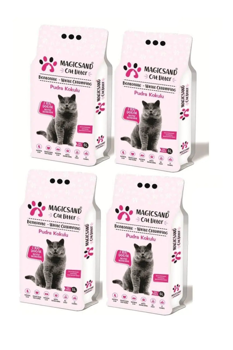 Magic Sand Bebe Pudra Kokulu Beyaz Bentonit Kedi Kumu 5 L x 4
