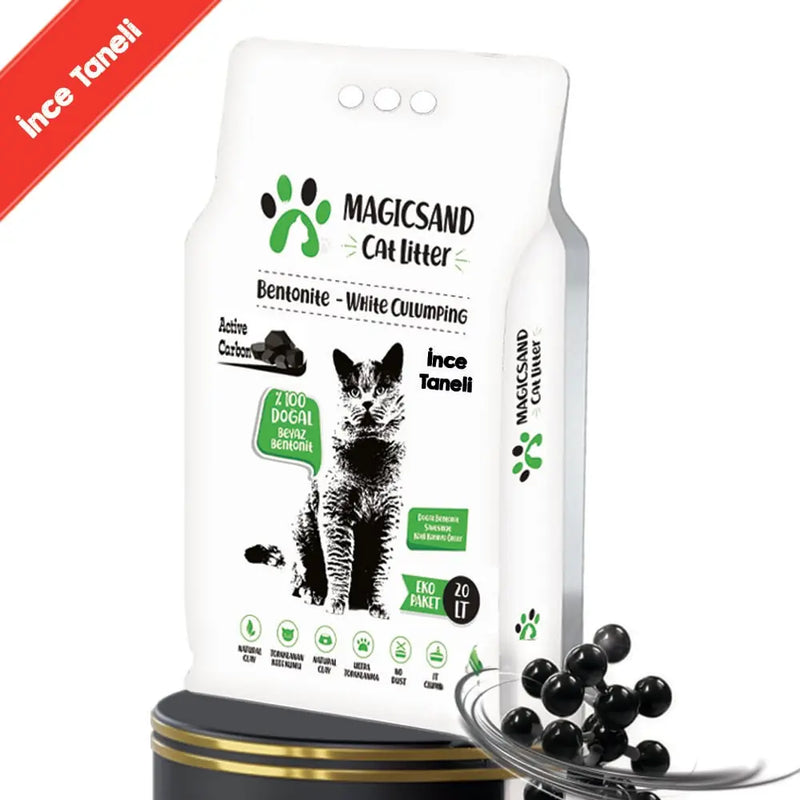 Magicsand Aktif Karbonlu İnce Taneli Bentonit Kedi Kumu 20 L