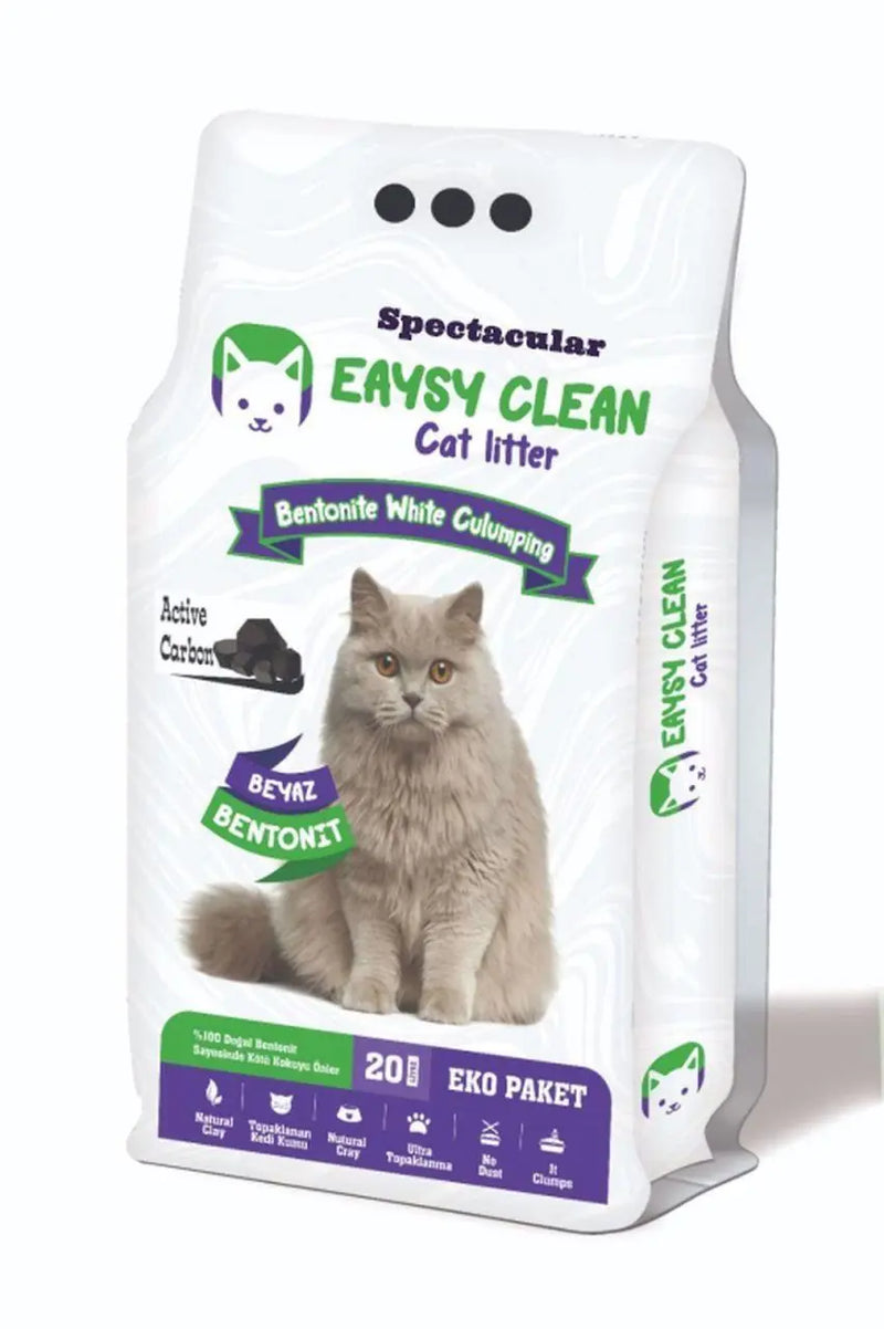 EaysyClean Aktif Karbonlu İnce Taneli Bentonit Kedi Kumu 20 L