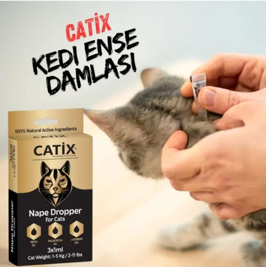 CATİX Bitkisel Pire-Kene Ense Damlası 3x1 ml (1-5 kg Kedi)