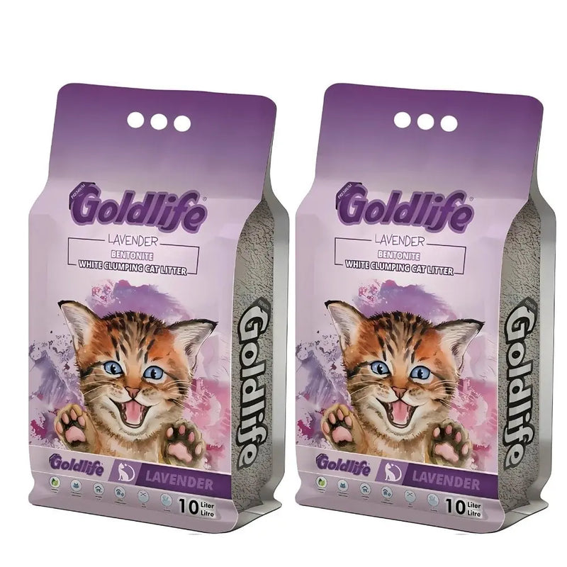 Goldlife Lavanta Kokulu İnce Taneli Kedi Kumu 10 L x 2