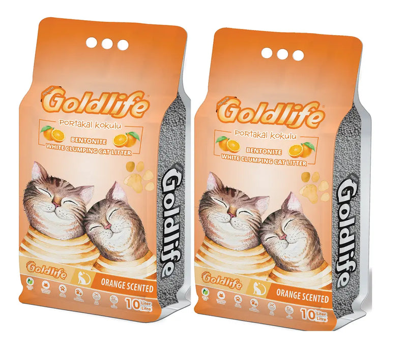 Portakal Kokulu Bentonit Kedi Kumu 10 L x 2