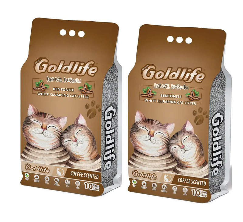 Kahve Kokulu İnce Taneli Bentonit Kedi Kumu 10 L x 2
