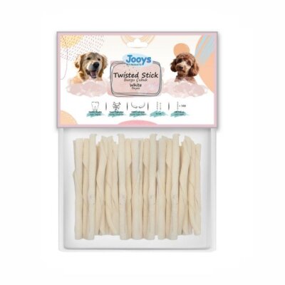 Jooys Beyaz Burgu Köpek Çiğneme Çubuğu 100'lü