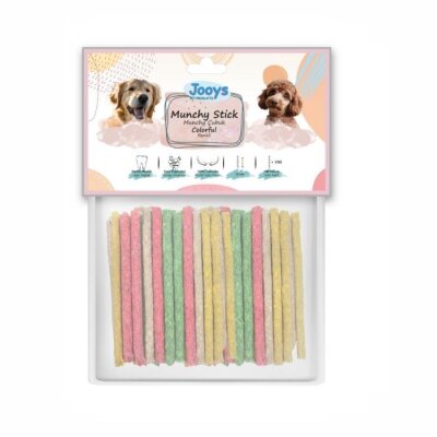 Jooys Renkli Munchy Burgu Köpek Çiğneme Çubuğu 100'lü