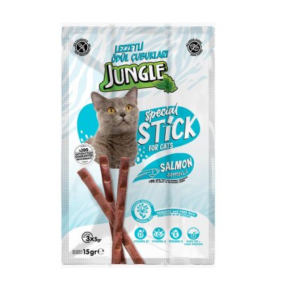 Jungle Somonlu Yumuşak Stick Kedi Ödülü 3 x 5 gr