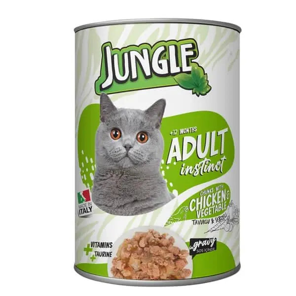 Jungle Tavuk Etli Sebzeli Yetişkin Kedi Konservesi 415 gr