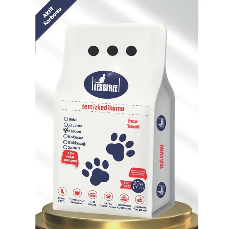 Aktif Karbonlu İnce Taneli 20 L Bentonit Kedi Kumu