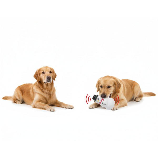 Sesli Yılbaşı Temalı Kardan Adam Köpek Oyuncağı