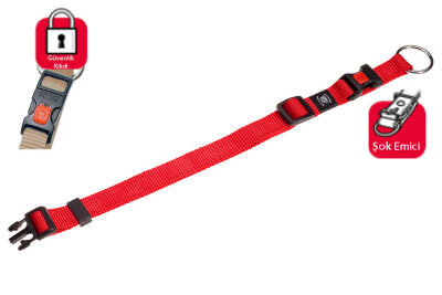 Karlie Kilitli Ayarlanabilir Köpek Boyun Tasması 30-45 cm (Kırmızı)