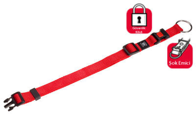 Karlie Geniş Ayarlanabilir Köpek Boyun Tasması 55-75 cm (Kırmızı)