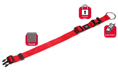 Karlie Krom Kilitli Naylon Köpek Boyun Tasması L 45-65 cm Kırmızı