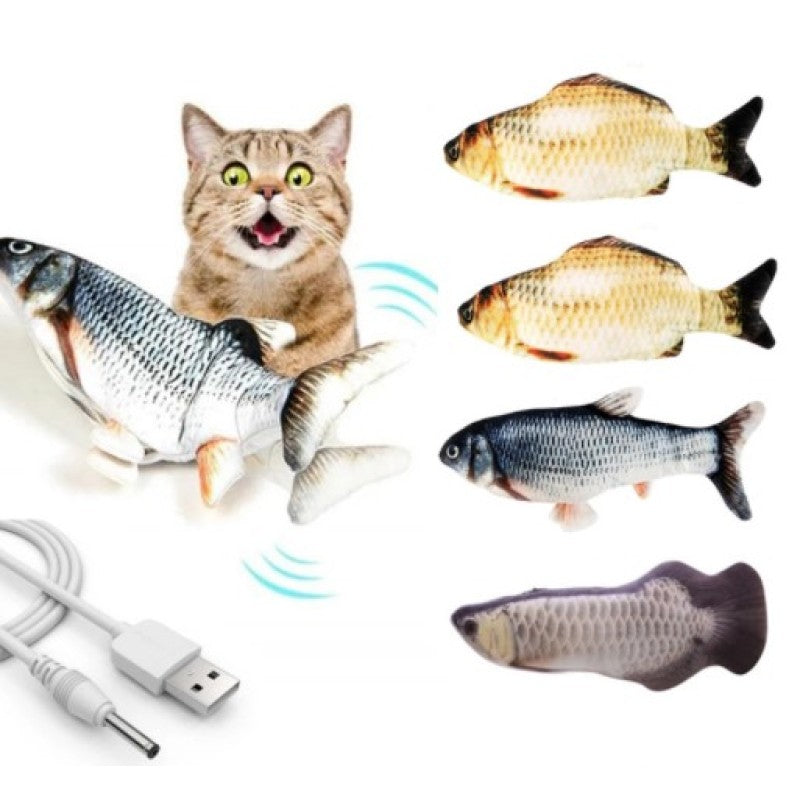 USB Şarjlı Sensörlü Hareketli Balık Kedi Oyuncağı