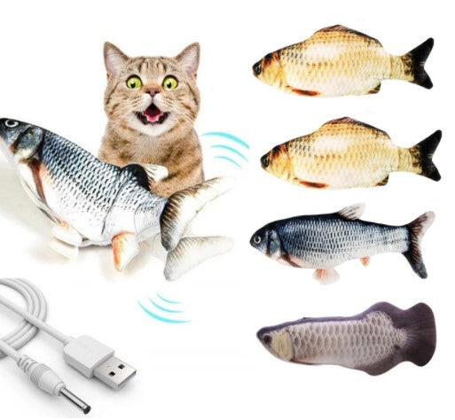 USB Şarjlı Sensörlü Hareketli Balık Kedi Oyuncağı