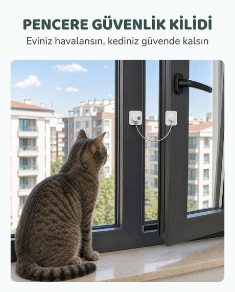 Kedi Pencere Güvenlik Kilidi (Kademeli Açılım)