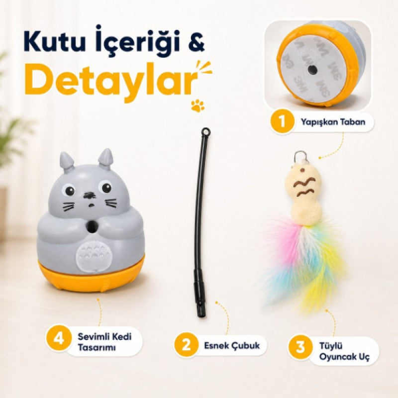 360° Dönen Yapışkan Tabanlı Tüylü Balık Kedi Oltası
