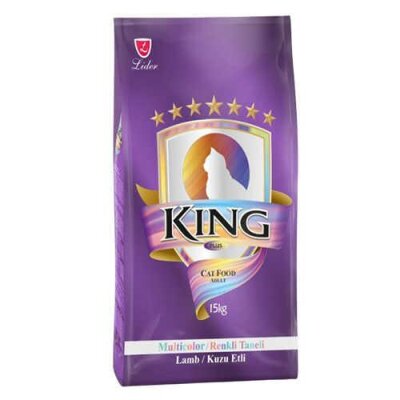King Renkli Taneli Kuzu Etli Yetişkin Kedi Kuru Maması 15 kg