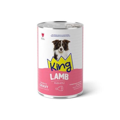 King Soslu Kuzu Etli Yetişkin Köpek Konservesi 400 gr