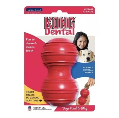 Kong Dental Ödül Hazneli Diş Temizleyici Köpek Oyuncağı L