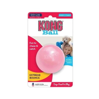 Kong Puppy Doğal Kauçuk Delikli Çiğneme Topu (M/L)