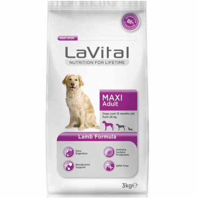 LaVital Kuzu Etli Büyük Irk Yetişkin Köpek Maması 3 kg